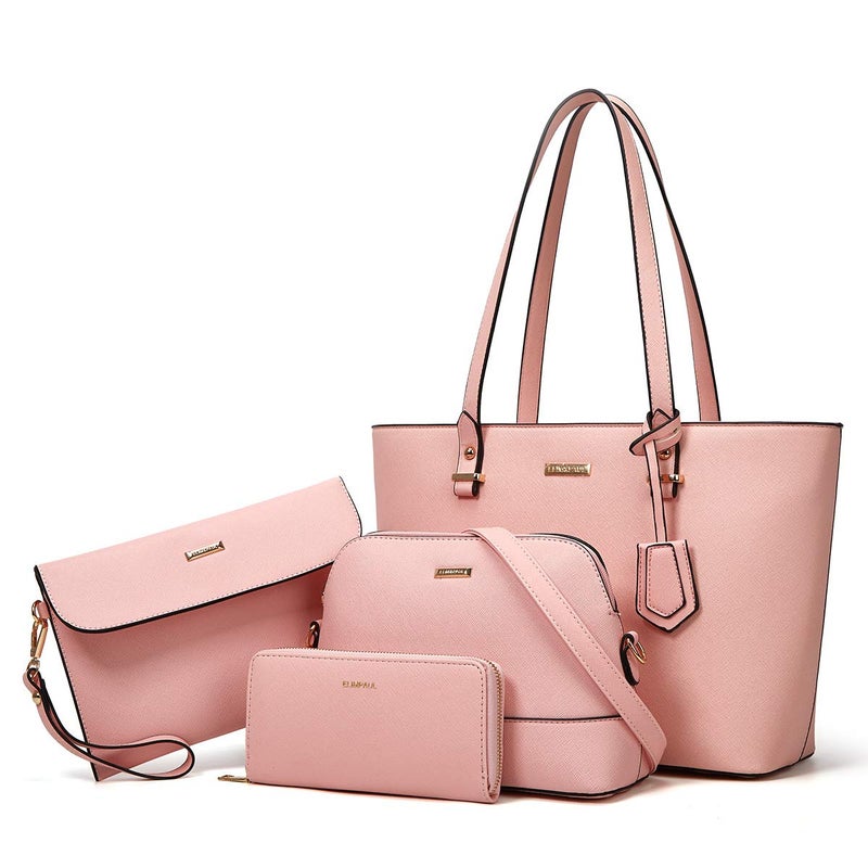 YTL Women Fashion Handbags Wallet Tote Bag Shoulder Bag Top Handle Satchel Purse Set 4pcs - Image 1
